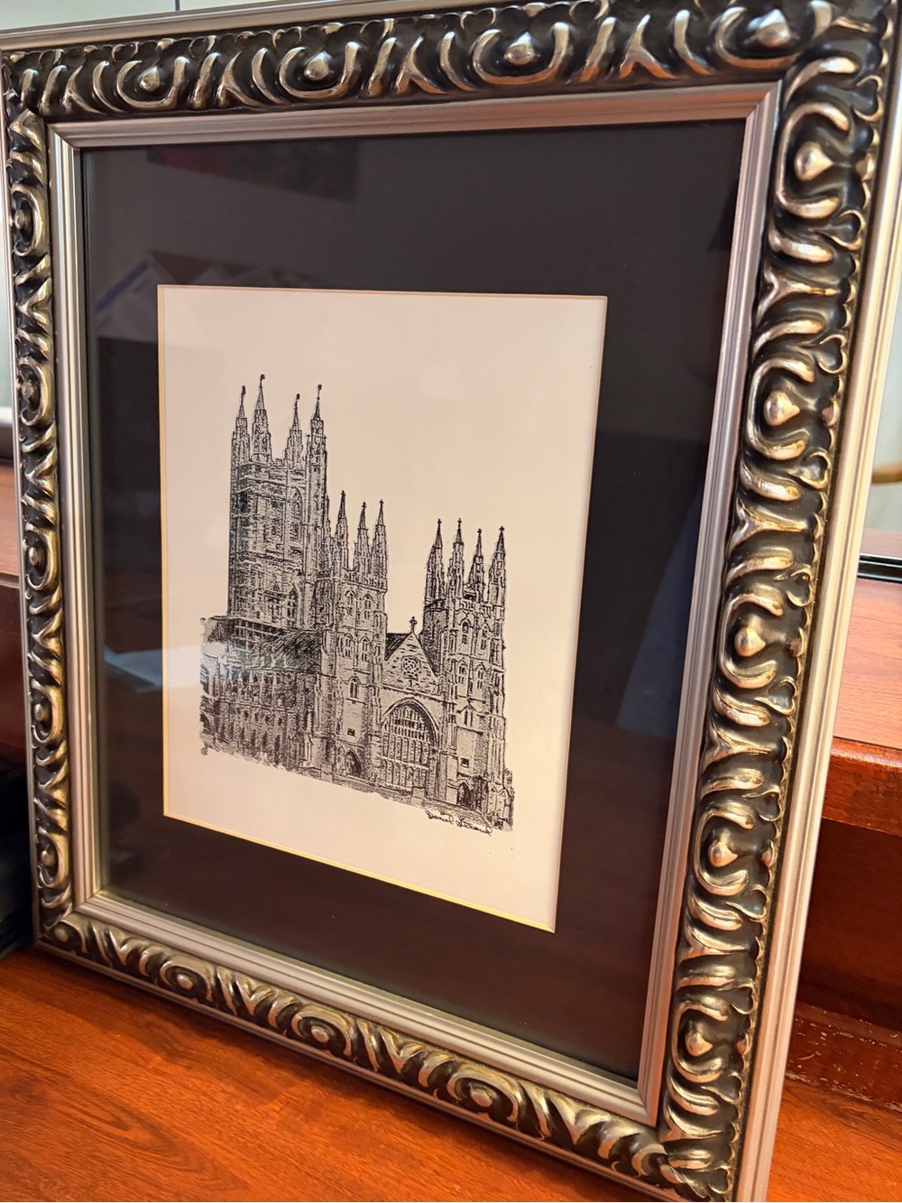 Beautiful framed artwork of gothic cathedral building “Truth” by Daniel Stroud.